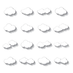 Set of Cloud Icons, Cloud shapes collection, Vector illustration.