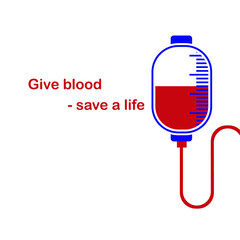 Blood donation vector illustration. Donate blood concept with blood bag.eps 10