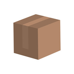 Flat icon carton box isolated on white background. Vector illustration.