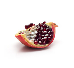  Pomegranate fruit isolated on white background.