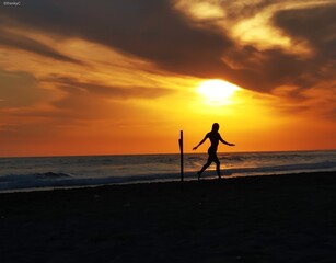 sunset on the beach