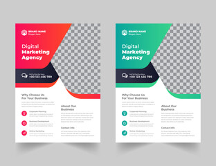 Corporate Business Flyer poster pamphlet brochure cover design layout background, two colors scheme,vector template in A4 size - Vector