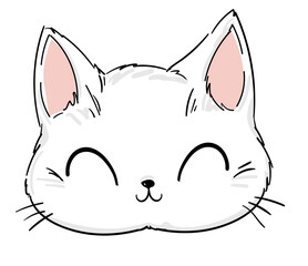 cute Cat sketch vector illustration, print design cat, children print on t-shirt. Hand Drawn Vector Illustration cat.