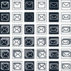 set of different kind of mail and envelopes business icons