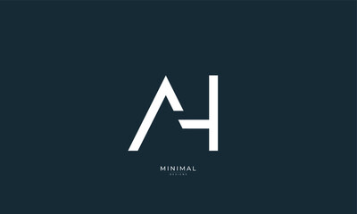 Alphabet letter icon logo AH