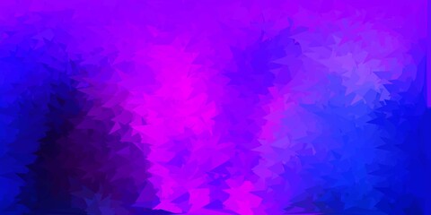 Light pink, blue vector abstract triangle template.