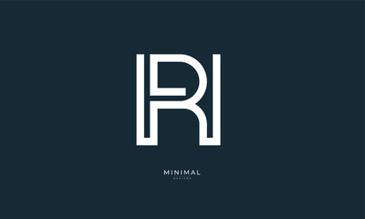 Alphabet letter icon logo HR or RH