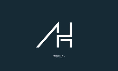 Alphabet letter icon logo AH