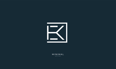 Alphabet letter icon logo EK