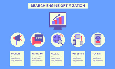 Search Engine Optimization Illustration, info Vector