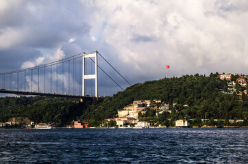 Fatih Sultan Mehmet Bridge in Istanbul which connects Europe to Asia