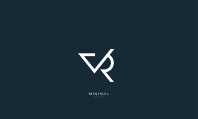 Alphabet letter icon logo VR