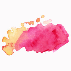 Colorful abstract watercolor stain with splashes and spatters. Modern creative background for trendy design.