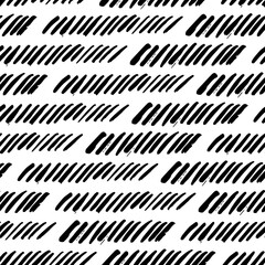 Vector seamless pattern with geometric brush strokes elements. Memphis geometric outline trendy modern style. 
