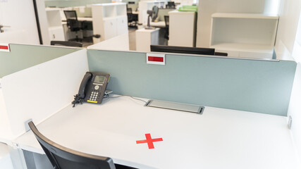 Social distancing at office workstation Can't sit together and maintaining distance for covid 19 virus