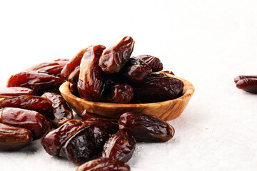 Raw Organic Medjool Dates Ready to Eat. Healthy vegetarian food background