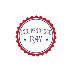 Independence Day badge design with handmade lettering. 4th of July vector illustration. United States national celebration.