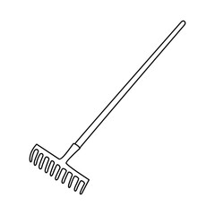 Rake. Hand drawn vector illustration in doodle style, isolated on a white background.