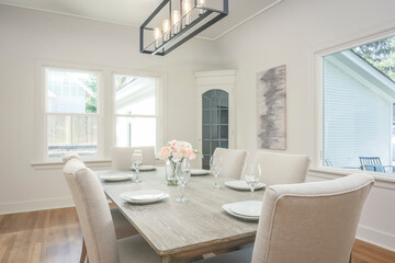 modern dining room with dining table