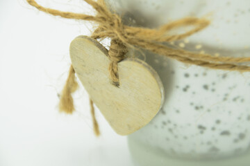 a small vintage wooden heart
