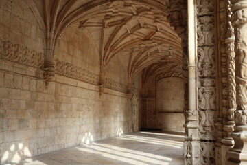 Stone hallway in monastery 