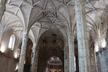 Elaborate pillars in a monastery 