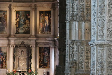 Designs on old church wall