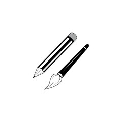 pencil logo icon vector