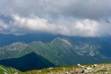 Fototapeta na wymiar Storm clouds over the mountain range. Tatra Mountains.