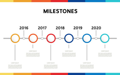 Infographic milestones project. Timeline Template presentations banner, workflow layout, process. Vector illustration