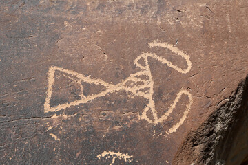 Ancient Native American Indian rock art petroglyph image Utah 1465. Nine Mile Canyon, Utah. World’s longest art gallery of ancient native American, Indian rock art, hieroglyphs, pictographs.