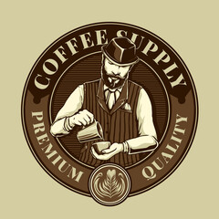 coffee mixers in coffee shop vector logo design