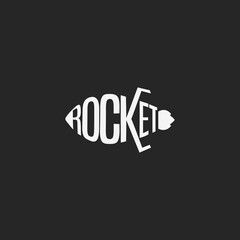 Creative typography of the word ROCKET