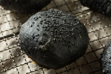 Homemade Charcoal Black Hamburger Buns