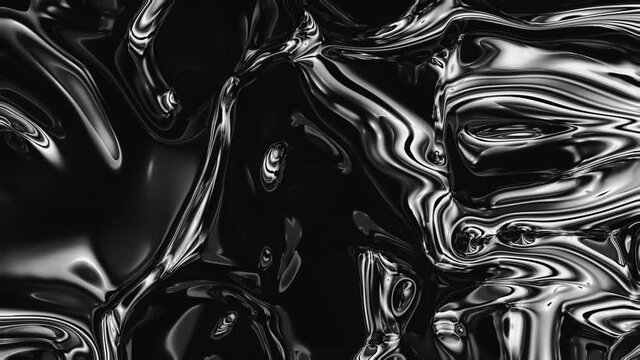 4k Abstract fluid mercury alloy metal liquid water surface flow background,metals chemical oil materials smelting melting,shiny silk satin texture backdrop