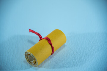 Sanding roller for wall on blue background