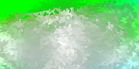 Light green vector triangle mosaic background.