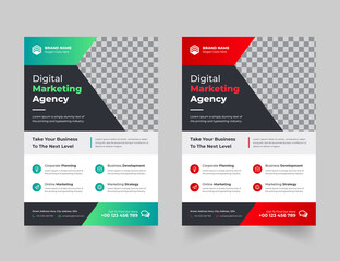 Corporate Business Flyer poster pamphlet brochure cover design layout background, two colors scheme,vector template in A4 size - Vector