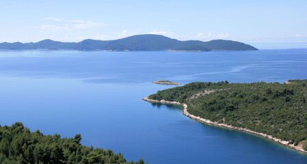 Naklejka na ściany i meble bay and horizon, peninsula Peljesac, Croatia