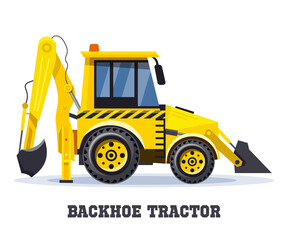 Backhoe tractor, excavator or bulldozer loader