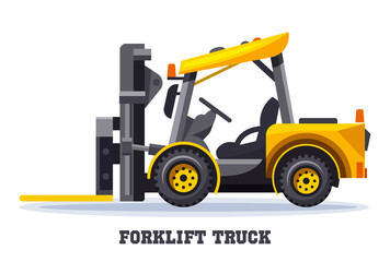 Forklift truck, warehouse loader fork lift machine