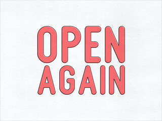 Open again - word on paper background