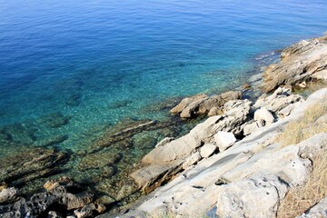 blue sea in Trpanj, Peljesac, Croatia