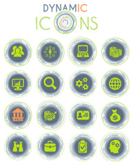 business management and human resources icon set