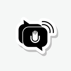 Podcast radio sticker icon isolated on gray background