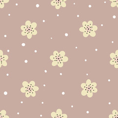 Vector pattern with simple flowers