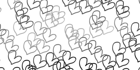 Light Gray vector background with hearts.
