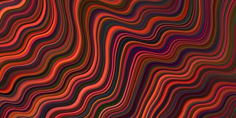 Dark Orange vector background with wry lines.