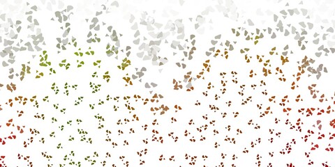 Light green, yellow vector texture with memphis shapes.