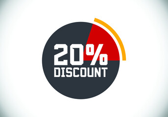 20% off discount promotion sale Brilliant poster. Sale and discount labels. Price off tag icon. special offer